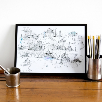 Clapham Art Print A4 size (8.27 × 11.69 inches), London clapham junction Wall Art, London Wall Art, Prints, London,  Wall Art,  Clapham
